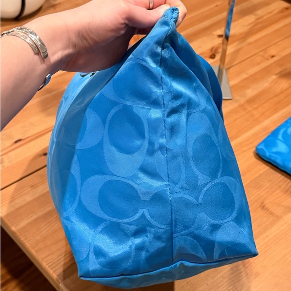 Coach Getaway Signature Nylon Weekender Bag Set -Bright Blue - Picture 9 of 16